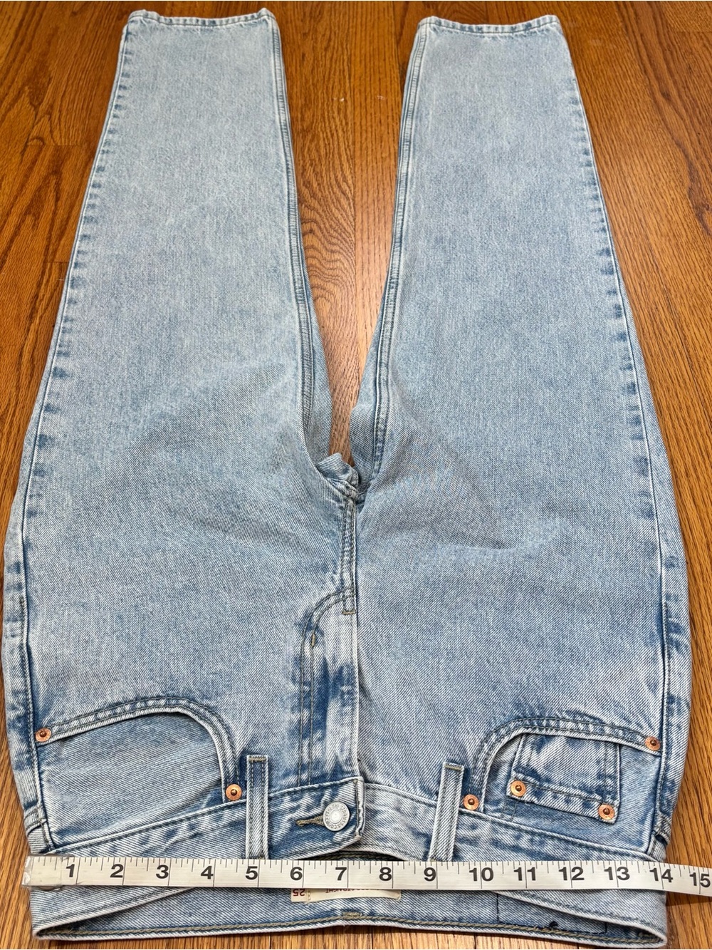Levi’s Low Pro Straight High Rise Light Wash Cotton Relaxed Preppy Slouchy Jeans - Picture 11 of 16
